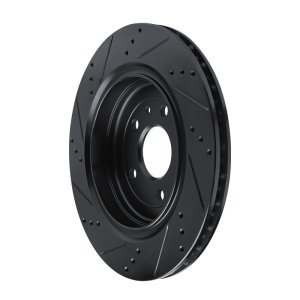 Chevrolet Corvette Brake Rotor (1) - Rear Right - R1 Concepts - Drilled & Slotted - Black - `14-`19